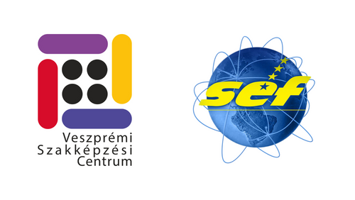 a Veszprémi Szakképzési Centrum és a VSZC SÉF Vendéglátás-Turizmus Technikum és Szakképző Iskola logója
